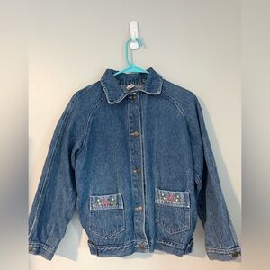 Women’s Denim Jacket with Embroidered Pockets